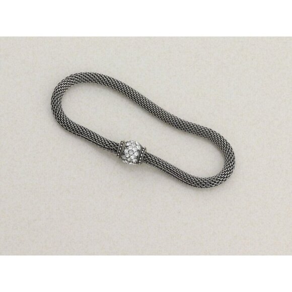 Silpada Jewelry - Sterling Silver Cubic Zirconia Bead Mesh Bracelet Silpada 7"